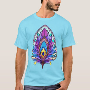 Art Nouveau Art verkleidet Glass Peacock Feather T-Shirt