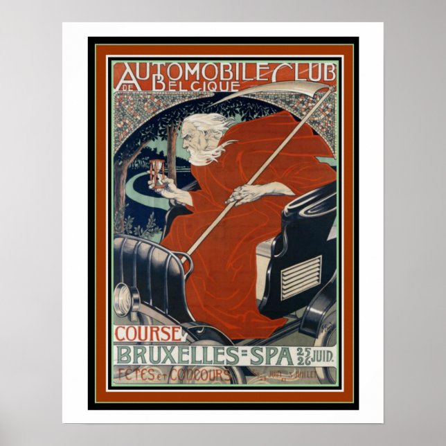 Art Nouveau Automobile Club Poster 16 x 20 (Vorne)
