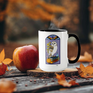 Art Nouveau Barn Owl Pumpkins Bücher Tasse