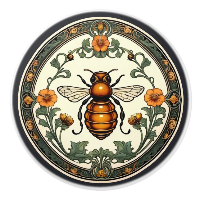 Art Nouveau Bee-utiful Keramikknauf (Vorderseite)
