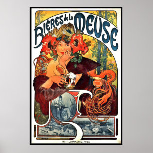 Art Nouveau Beer Ad 1897 Poster