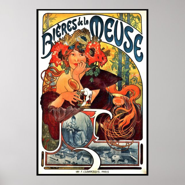 Art Nouveau Beer Ad 1897 Poster (Vorne)