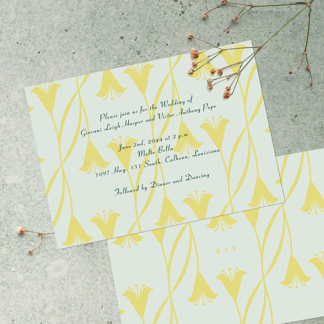 Art Nouveau Benutzerdefinierte Farbgebung Florale  Einladung (Von Creator hochgeladen)