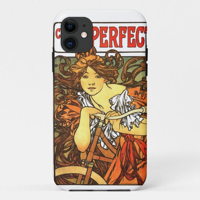 Art Nouveau Bicycle Mucha Art Collection Case-Mate iPhone Hülle (Rückseite)