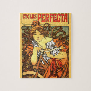 Art Nouveau Bicycle Mucha Art Collection Puzzle