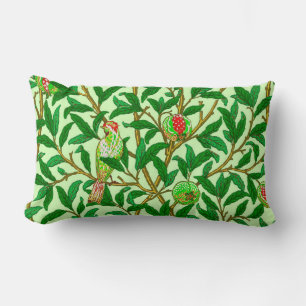Art Nouveau Bird and Pomegranate, Limes Green Lendenkissen