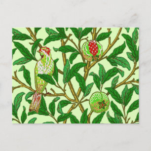 Art Nouveau Bird and Pomegranate, Limes Green Postkarte