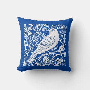 Art Nouveau Bird auf einer Zweigniederlassung mit Kissen
