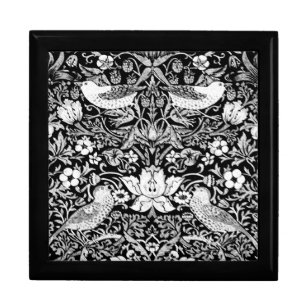 Art Nouveau Bird & Blume Tapestes, Black & White Erinnerungskiste