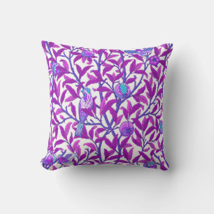 Art Nouveau Bird & Pomegranate, Amethyst Lila Kissen Für Draußen