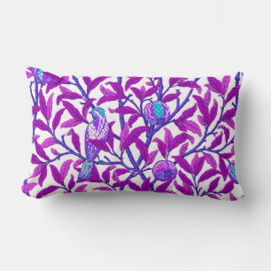 Art Nouveau Bird & Pomegranate, Amethyst Lila Lendenkissen