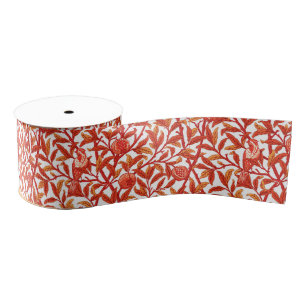 Art Nouveau Bird & Pomegranate, Mandarin Orange Ripsband