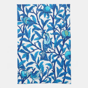 Art Nouveau Bird und Pomegranat, Cobalt Blue Handtuch