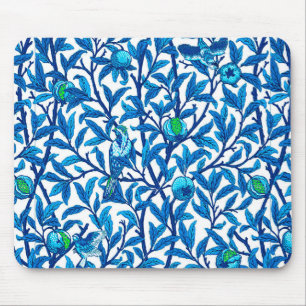 Art Nouveau Bird und Pomegranat, Cobalt Blue Mousepad