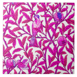 Art Nouveau Bird und Pomegranat, Fuchsia & Violet Fliese