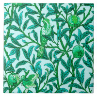 Art Nouveau Bird und Pomegranat, Türkis