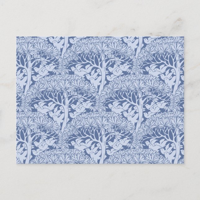 Art Nouveau Birds and Trees Pattern Postkarte (Vorderseite)