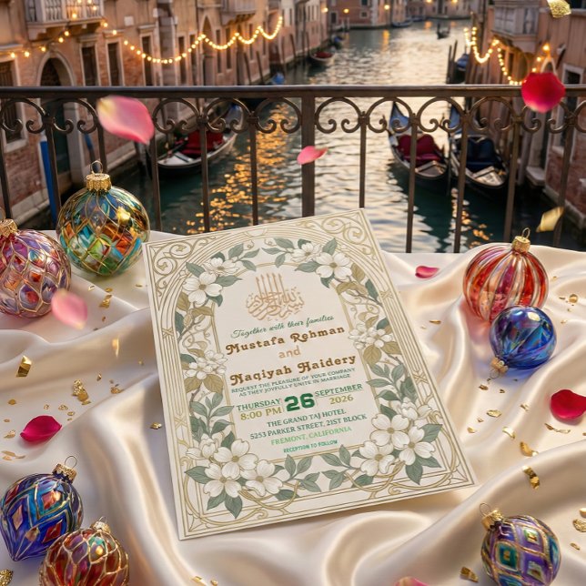 Art Nouveau Bismillah Calligraphy Vintage Garden Einladung (Von Creator hochgeladen)