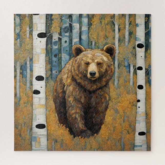 Art Nouveau Black Bear Puzzle (Vertikal)
