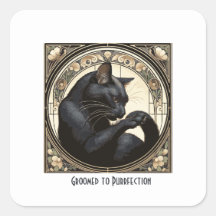 Art Nouveau Black Cat Clearing Design