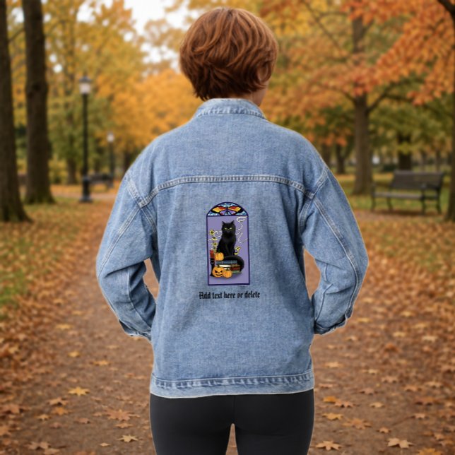 Art Nouveau Black Cat Jeansjacke (Von Creator hochgeladen)