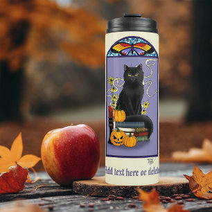 Art Nouveau Black Cat Thermosbecher