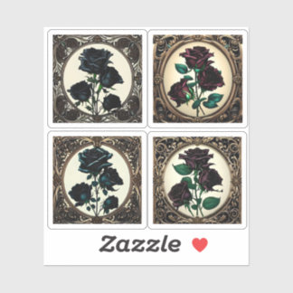 Art Nouveau Black Rosen Sticker Collection