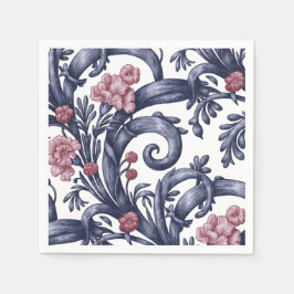Art Nouveau Blau Rosa Serviette