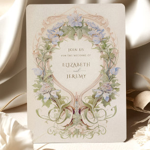 Art Nouveau Bliss - Pastel Floral Wedding Einladung