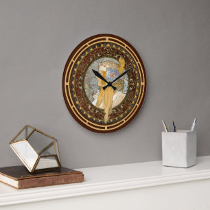 Art Nouveau-Blondine aus der viktorianischen Ära v Große Wanduhr