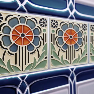 Art Nouveau Bloom Florale Keramikfliese