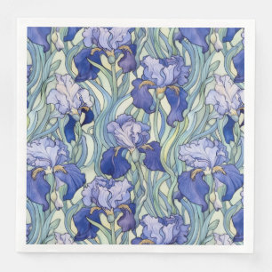 Art Nouveau blue iris Napkins Serviette