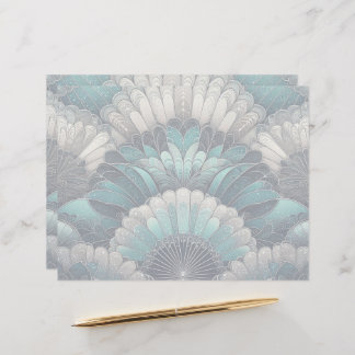 Art Nouveau Blue und Silver Fans Briefbogen