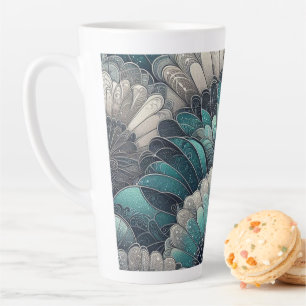 Art Nouveau Blue und Silver Fans Milchtasse