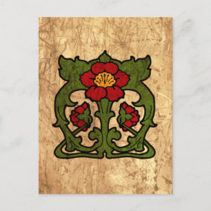 Art Nouveau Blume Motif Postkarte