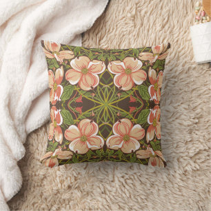 Art Nouveau Blüten-Druck Dogwood Blush Kissen