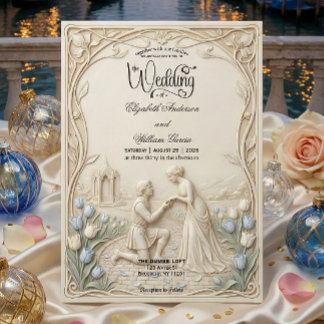 Art Nouveau Botanical Vine Proposal Wedding Einladung