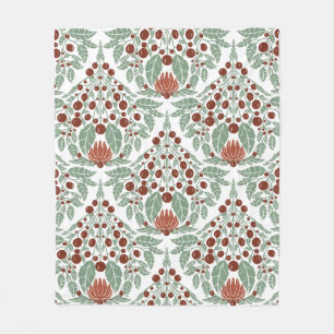 Art Nouveau Botanisch-Vintage Blumenbügel Fleecedecke