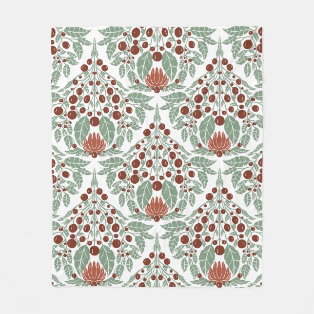 Art Nouveau Botanisch-Vintage Blumenbügel Fleecedecke (Vorderseite)