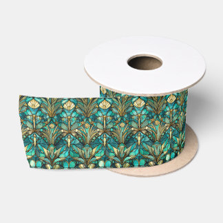 Art Nouveau Botanische Blumenelemente Satinband