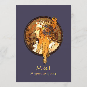 Art Nouveau Braut Hochzeitseinladung Einladung