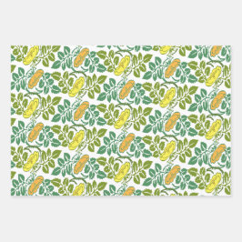 Art Nouveau Buttercup Trikolordamast Geschenkpapier Set