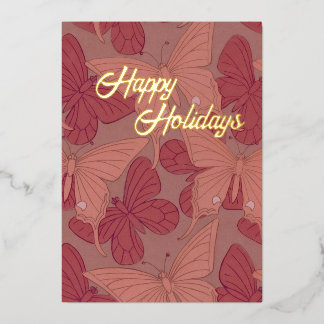Art Nouveau Butterfly Card (Foil) Folien Feiertagskarte