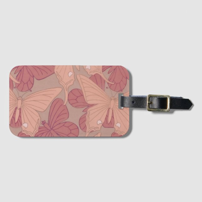 Art Nouveau Butterfly Gepäckanhänger (Vorderseite (Horizontal))