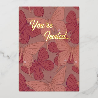 Art Nouveau Butterfly Invitation (Foil) Folieneinladung