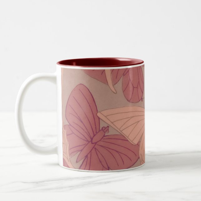 Art Nouveau Butterfly Zweifarbige Tasse (Links)