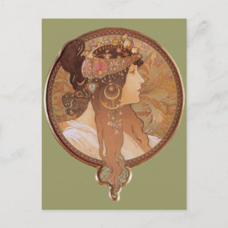 Art Nouveau - Byzantinischer Leiter, der Brünette Postkarte