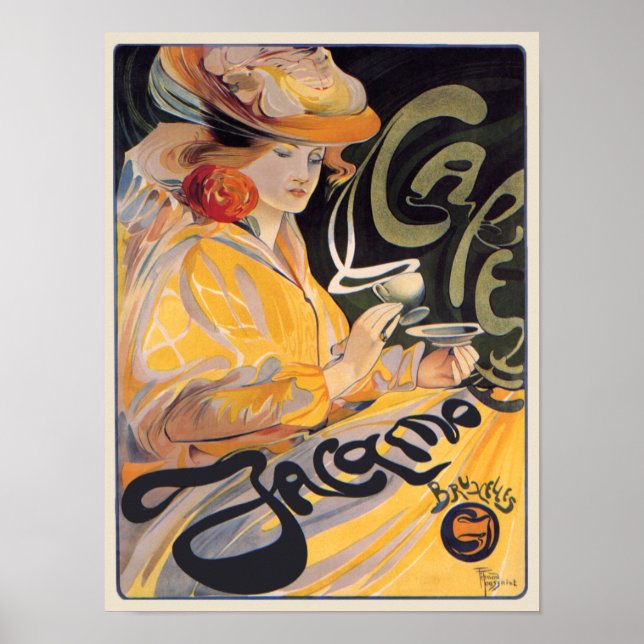 Art Nouveau Café by Toussaint Poster (Vorne)