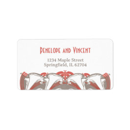 Art Nouveau Calla Lido Locarno Adressaufkleber