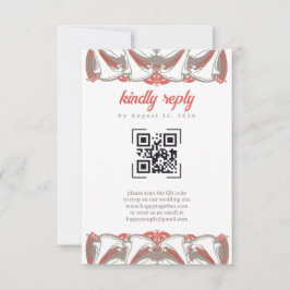 Art Nouveau Calla Lily Elegante QR UAWG RSVP Karte